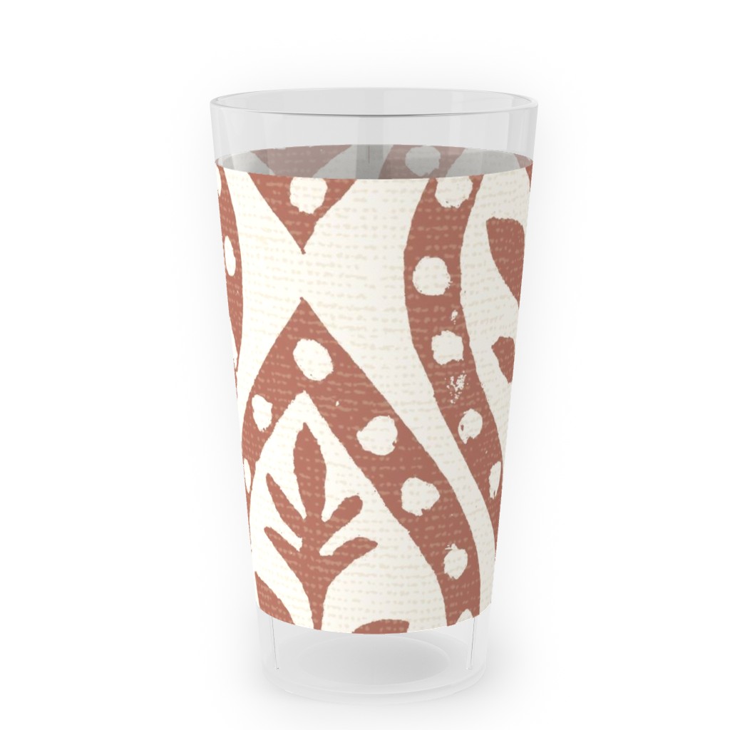 Molly's Print - Terracotta Outdoor Pint Glass, Brown