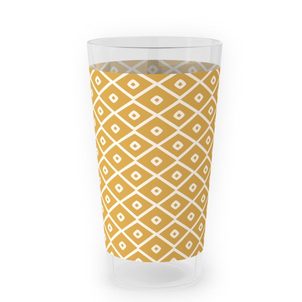 Pinecone Geo - Golden Outdoor Pint Glass, Yellow