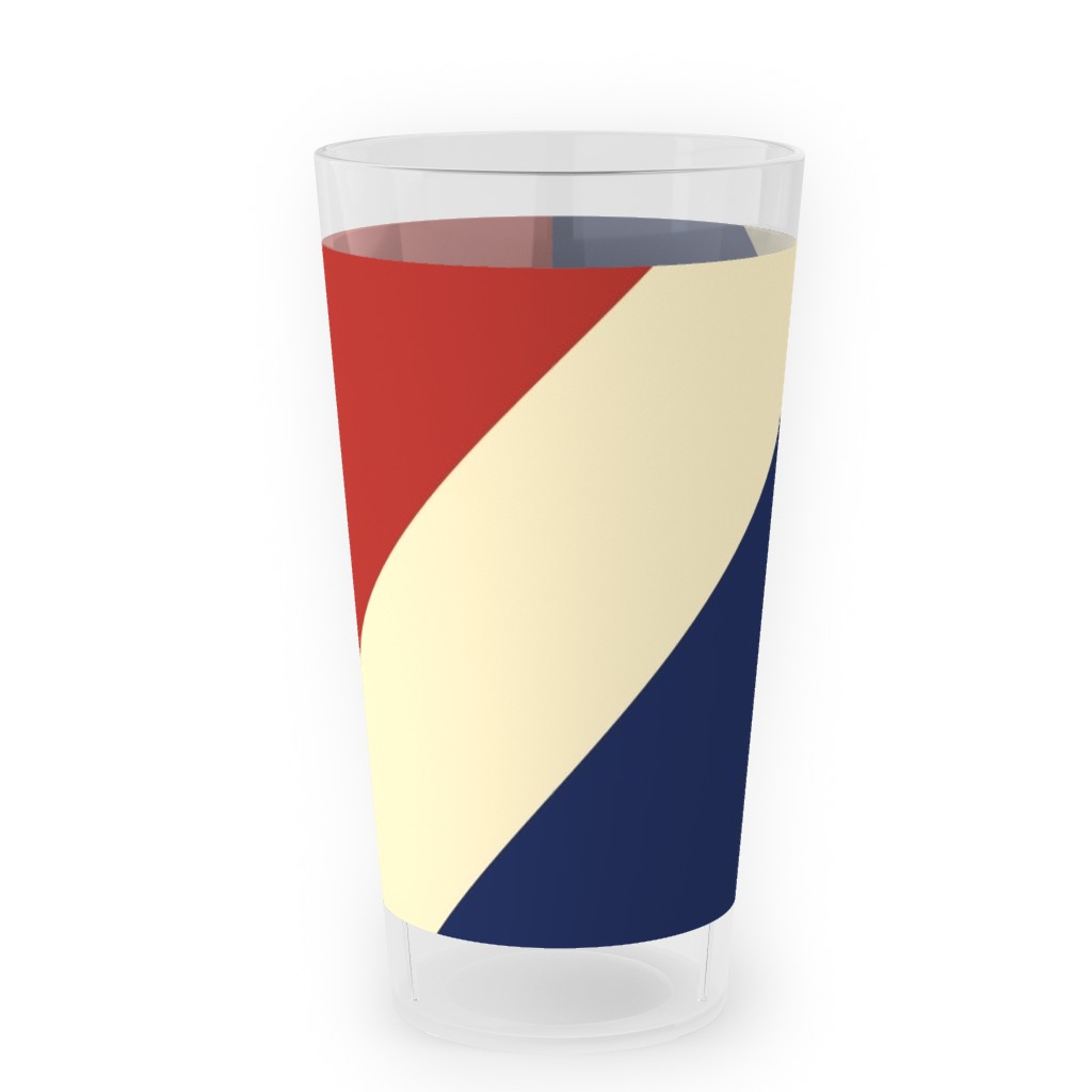 Camping Stripe Diagonal - Multi Outdoor Pint Glass, Multicolor