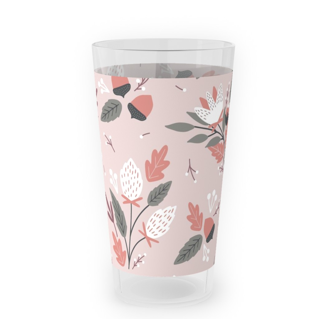 Fall Foliage - Pink Outdoor Pint Glass, Pink