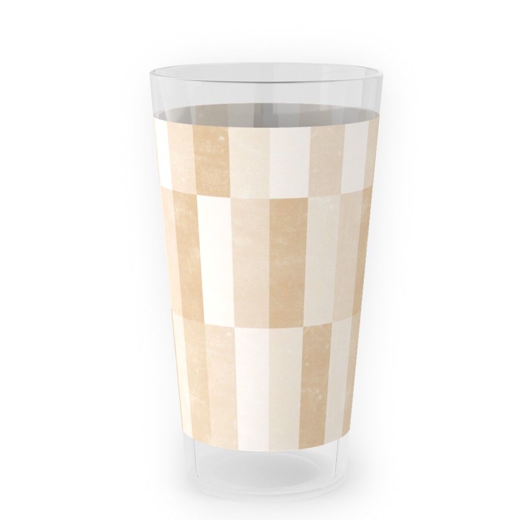 Cosmo Tile - Golden Outdoor Pint Glass, Beige