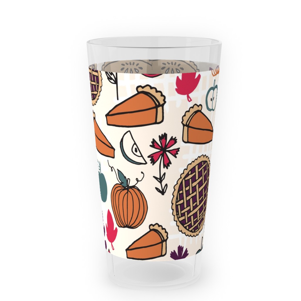 Thanksgiving Apple and Pumpkin Pies Outdoor Pint Glass, Multicolor