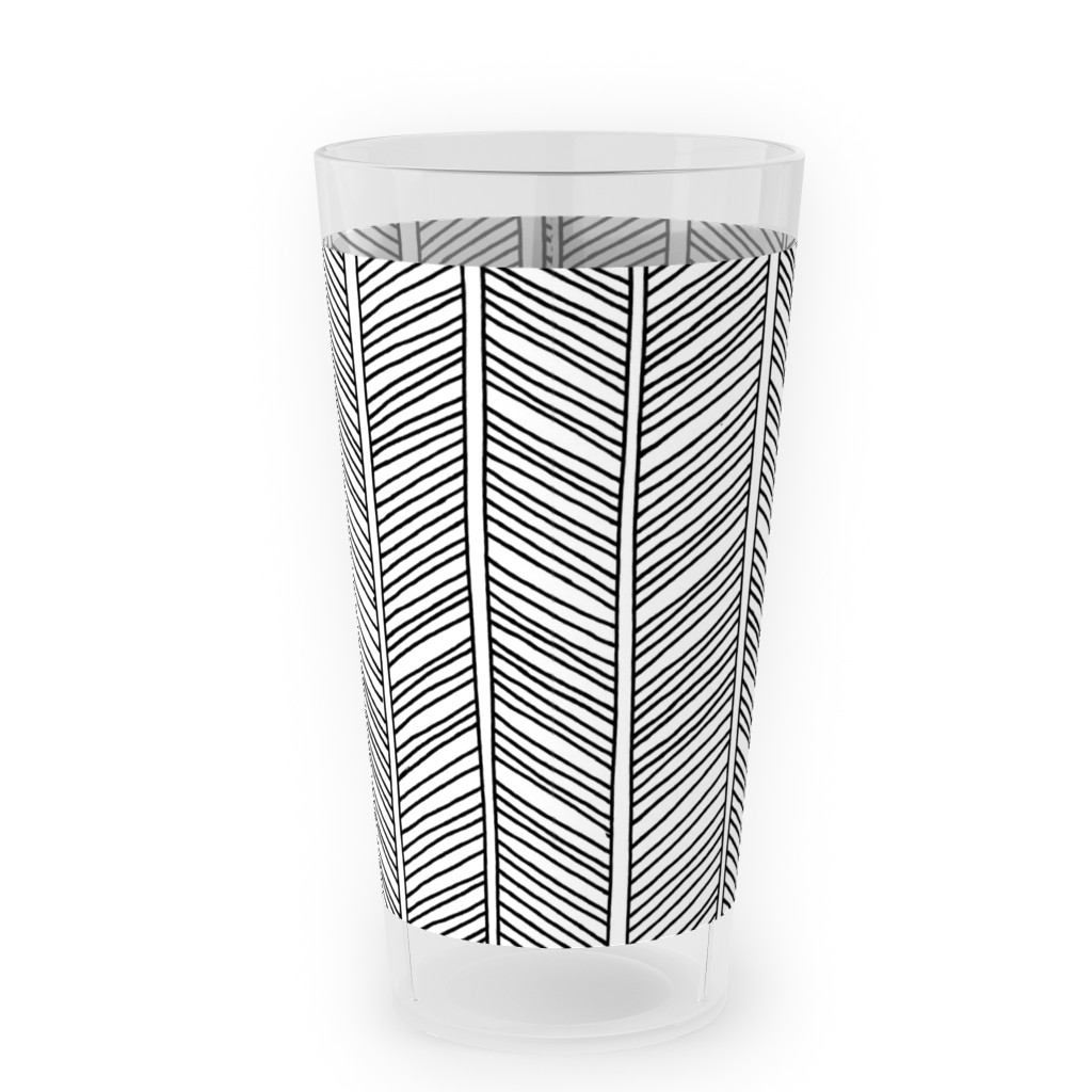 Vines + Lines - Neutral Outdoor Pint Glass, Black