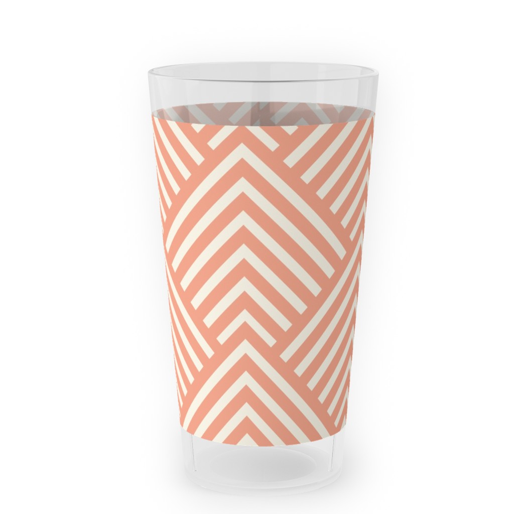 Mod Triangles - Blush Outdoor Pint Glass, Pink
