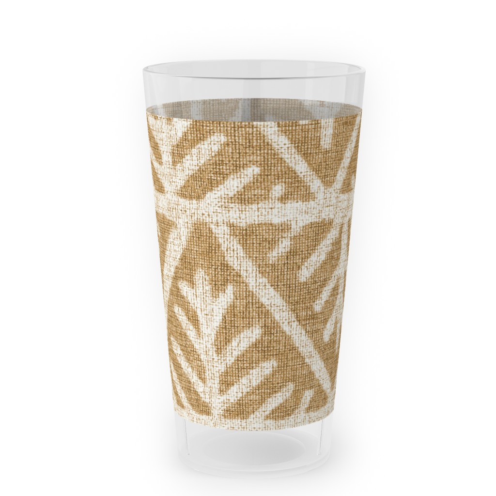 Textured Mudcloth Outdoor Pint Glass, Brown