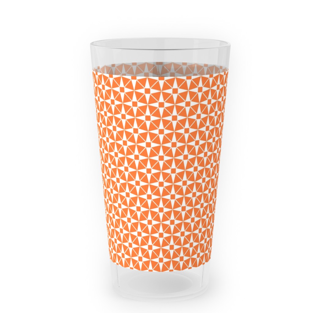 Starburst Geometric - Orange Outdoor Pint Glass, Orange