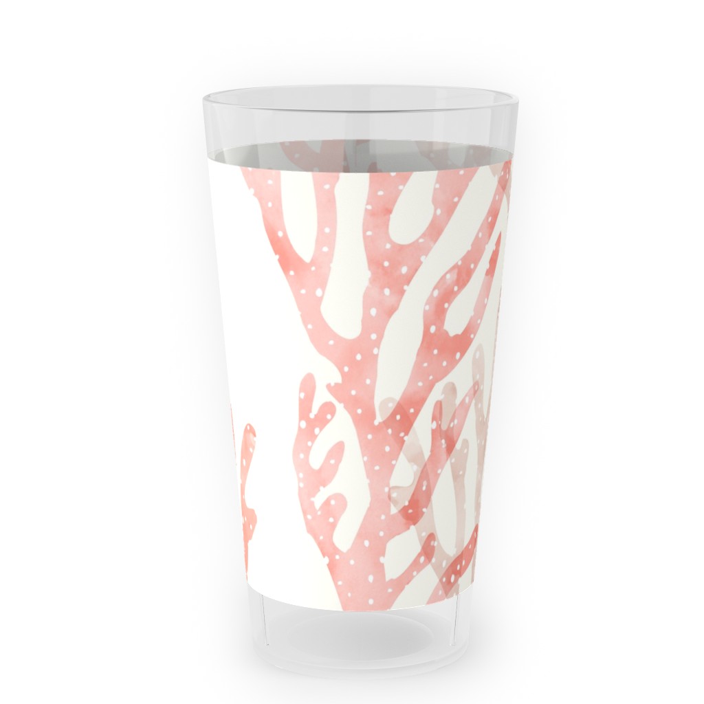 Coral Mermaid Outdoor Pint Glass, Pink