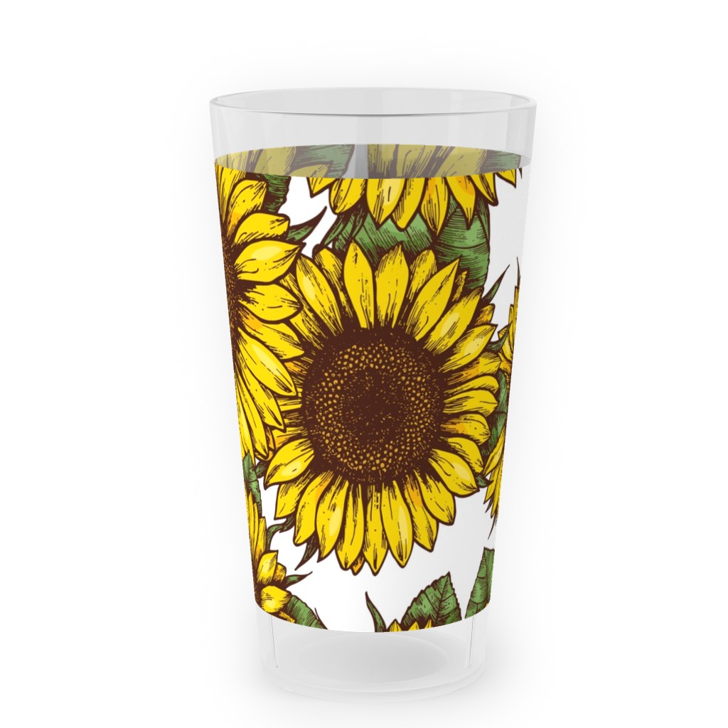 Sunflowers Outdoor Pint Glass, Yellow