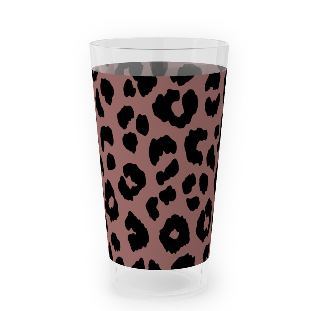 Leopard - Pale Mauve Outdoor Pint Glass, Pink