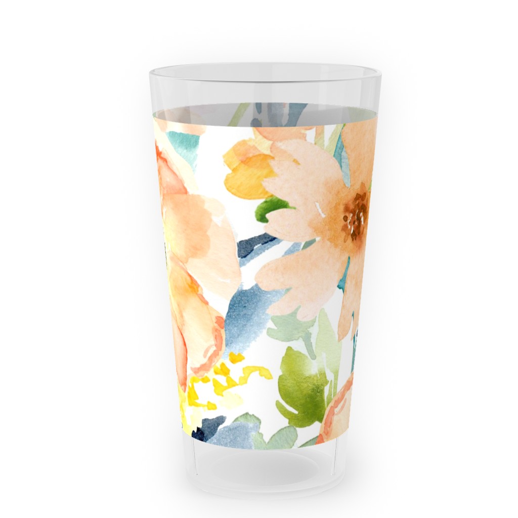 Floral Love Print Outdoor Pint Glass, Multicolor