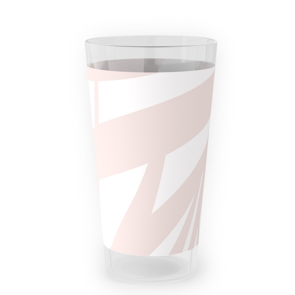 Fronds - Petal Pink Outdoor Pint Glass, Pink