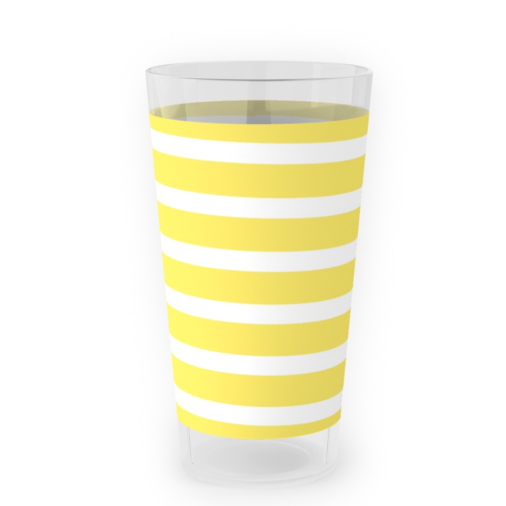 Wonky Stripe - Sunny Outdoor Pint Glass, Yellow