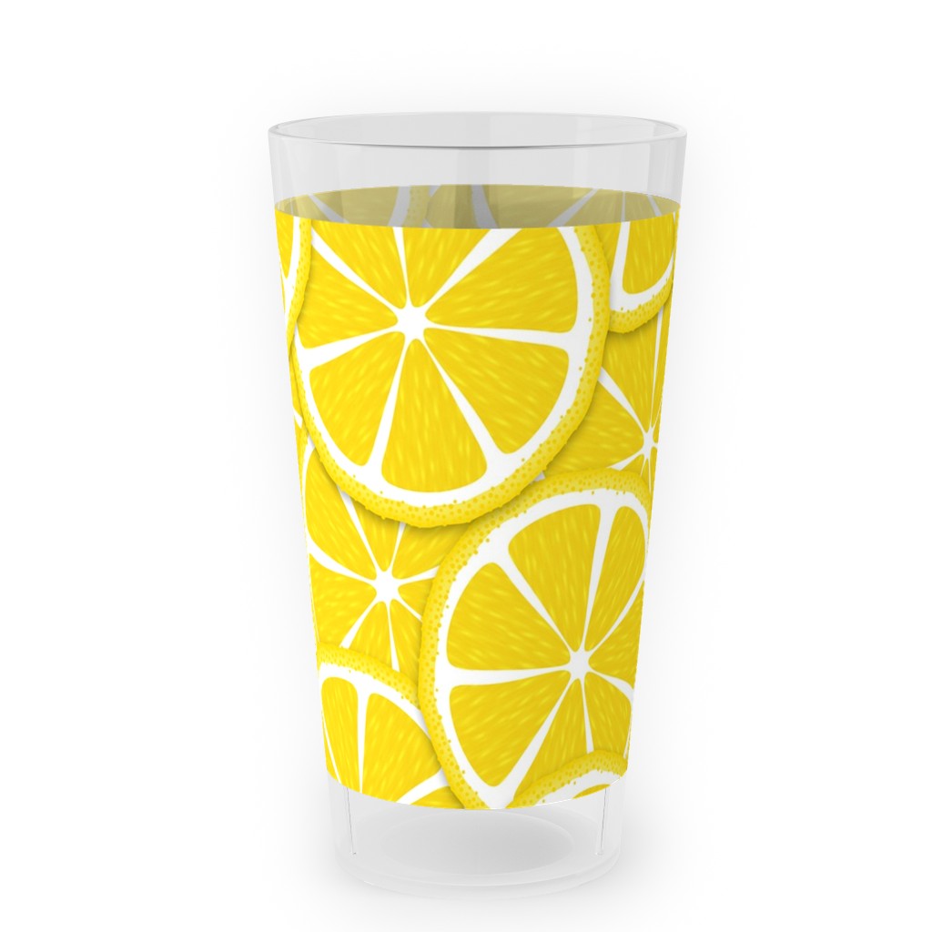 Limes and Lemons Outdoor Pint Glass, Yellow