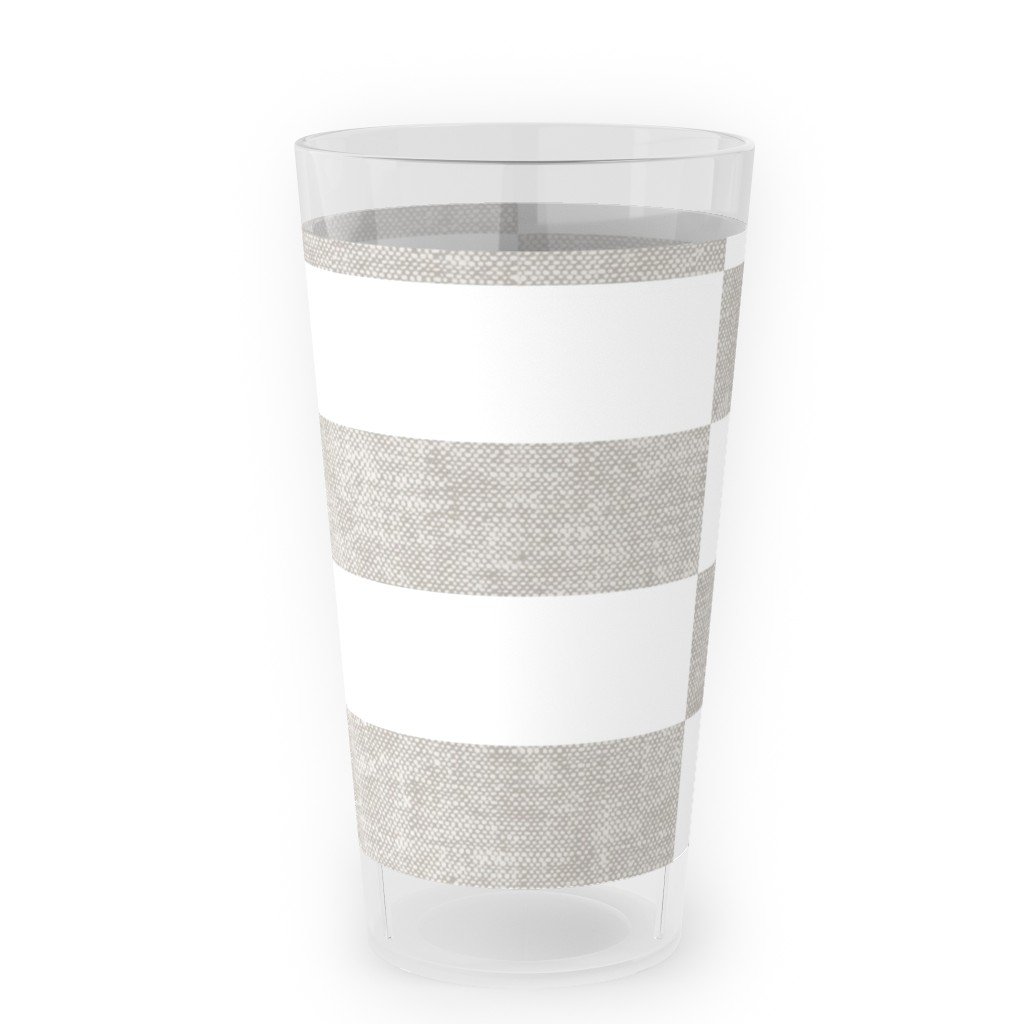 Tiles - Rectangles - Stone Outdoor Pint Glass, Gray