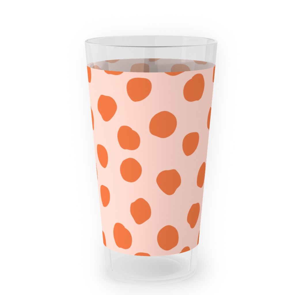 Dotty - Pink and Orange Outdoor Pint Glass, Pink