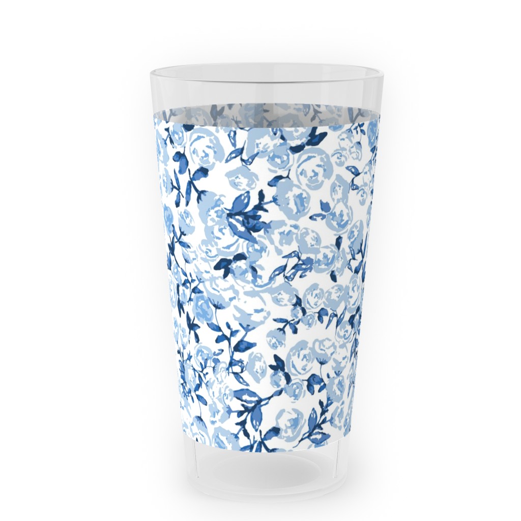 a Thousand Roses - Blue Outdoor Pint Glass, Blue