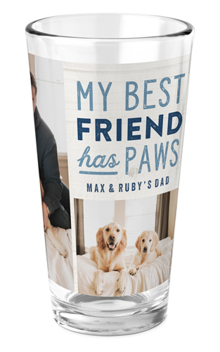Rustic My Best Friend Pint Glass, Printed Pint, Set of 1, White