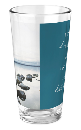 Social Distancing Drinks Pint Glass, Printed Pint, Set of 1, Blue