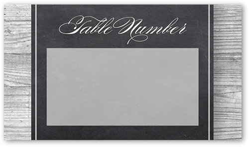 Chalk Wood Frame Wedding Place Card, Grey, Placecard, Matte, Signature Smooth Cardstock