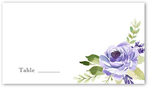 Vintage Wedding Wedding Place Card, Purple, Placecard, Matte, Signature Smooth Cardstock, Sheer Plum