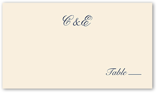 Minimal Script Wedding Place Card, Beige, Placecard, Matte, Signature Smooth Cardstock, Pearl