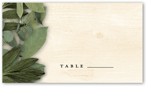 Lit Foliage Wedding Place Card, Beige, Placecard, Matte, Signature Smooth Cardstock