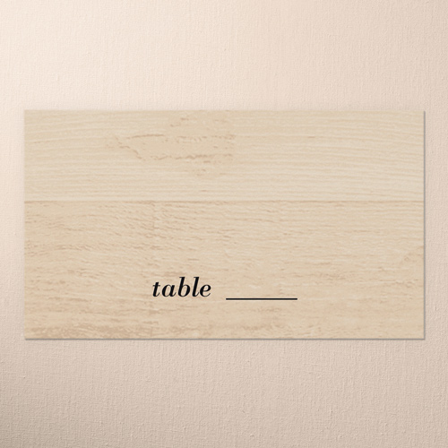 Shiplap Wood Wedding Place Card, Beige, Placecard, Matte, Signature Smooth Cardstock