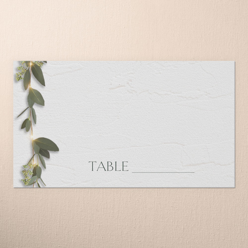 Laced Laurels Wedding Place Card, White, Placecard, Matte, Signature Smooth Cardstock