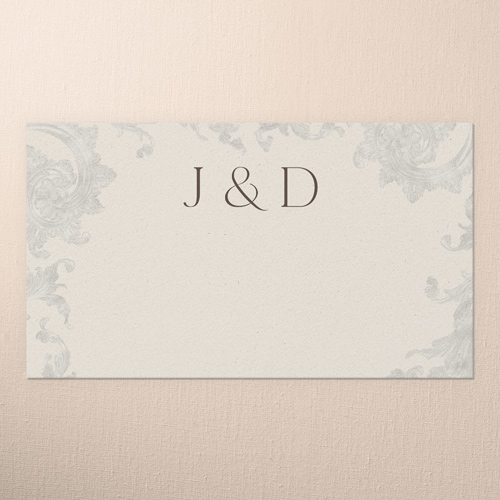 Touch Of Elegance Wedding Place Card, Beige, Placecard, Matte, Signature Smooth Cardstock