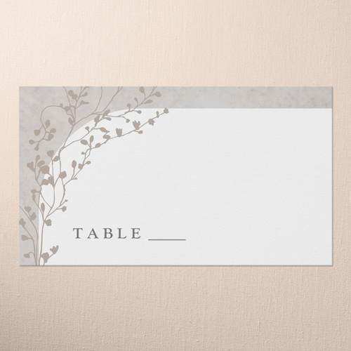 Beaming Branch Wedding Place Card, Gray, Placecard, Matte, Signature Smooth Cardstock