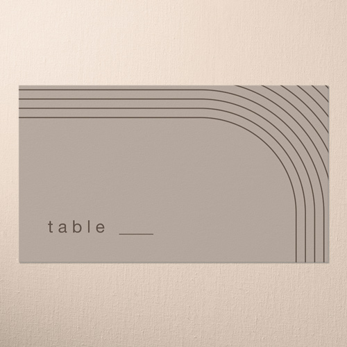 Round Bands Wedding Place Card, Brown, Placecard, Write Your Own Greeting, Matte, Signature Smooth Cardstock