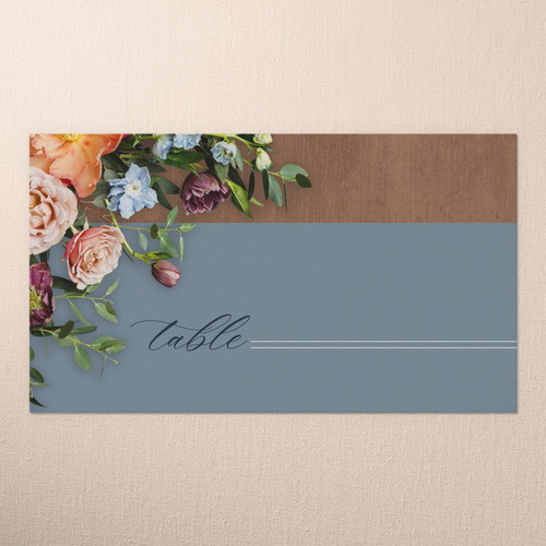 Stunning Floral Corners Wedding Place Card, Beige, Placecard, Matte, Signature Smooth Cardstock, Latte