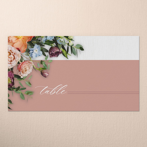 Stunning Floral Corners Wedding Place Card, White, Placecard, Matte, Signature Smooth Cardstock, White