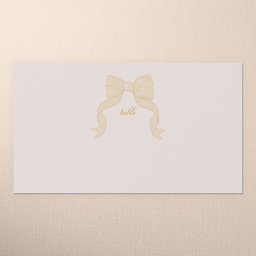 Classical Bow Wedding Place Card, Yellow, Placecard, Matte, Signature Smooth Cardstock, Golden