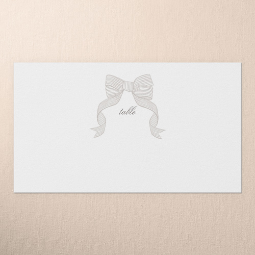 Classical Bow Wedding Place Card, White, Placecard, Matte, Signature Smooth Cardstock, White