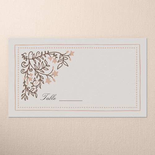 Botanical Trim Wedding Place Card, Black, Placecard, Matte, Signature Smooth Cardstock, Black