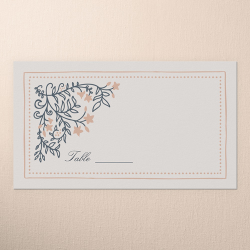 Botanical Trim Wedding Place Card, Blue, Placecard, Matte, Signature Smooth Cardstock, Navy