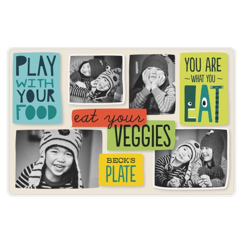 Eat Your Veggies Placemat, Multicolor