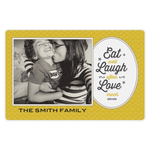 Eat Laugh Love Placemat, Yellow