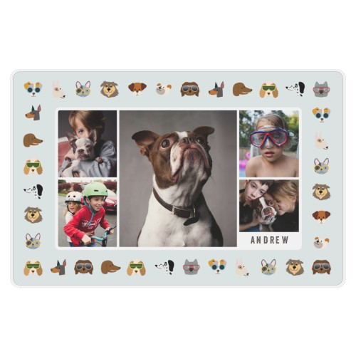 Playful Pups Placemat, Gray