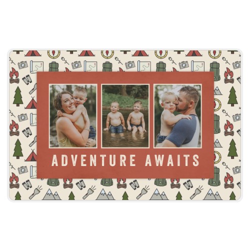 Camping Adventures Placemat, Beige, antique white