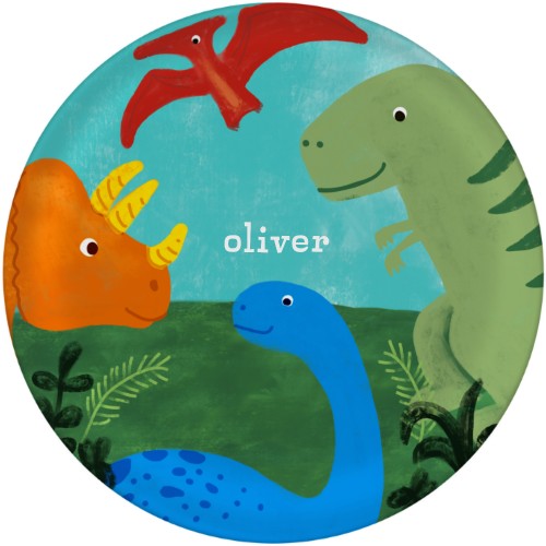 Dinosaur Party Plate, 10x10, Beige