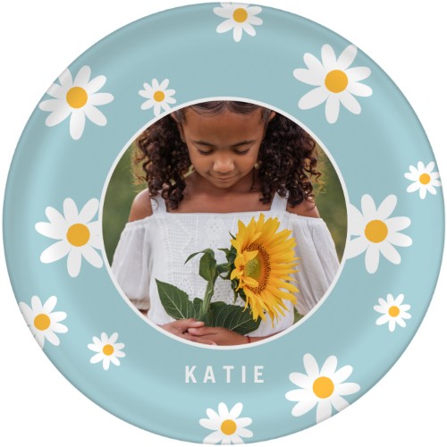 Joyful Daisies Plate, 10x10, Blue