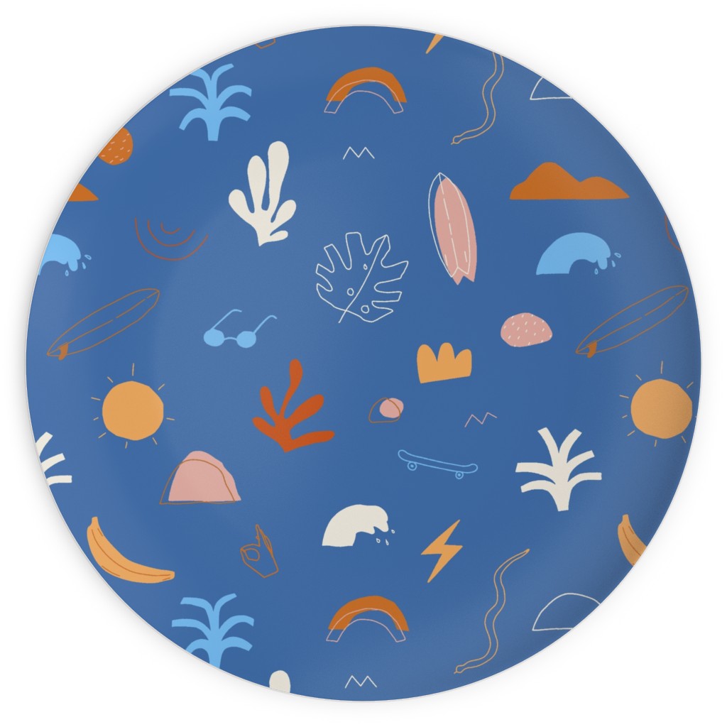 Summer Dayz - Blue Plates, 10x10, Blue