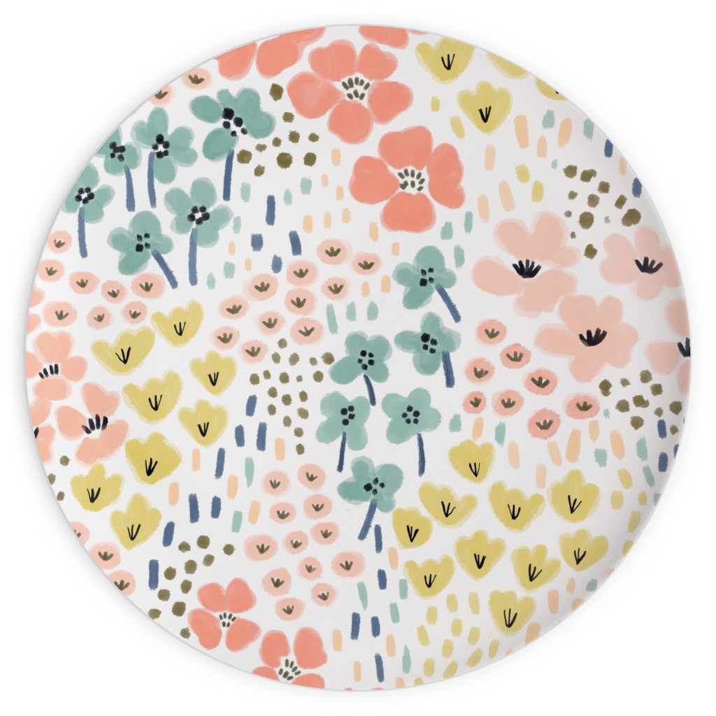 April Bits Vintage - Pink Plates, 10x10, Pink