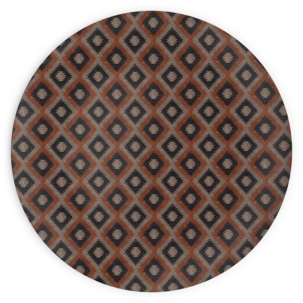 Aztec Plates, 10x10, Brown