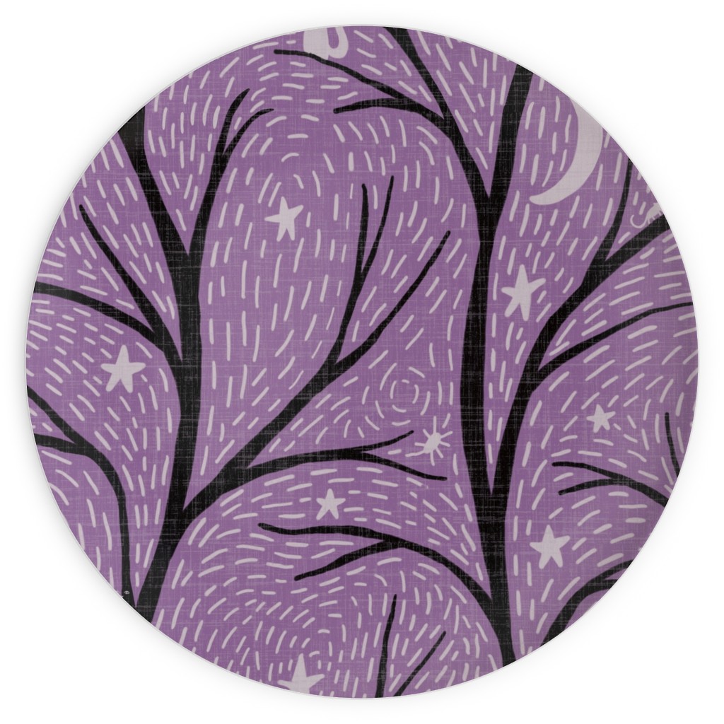 Spooky Night - Purple Plates, 10x10, Purple