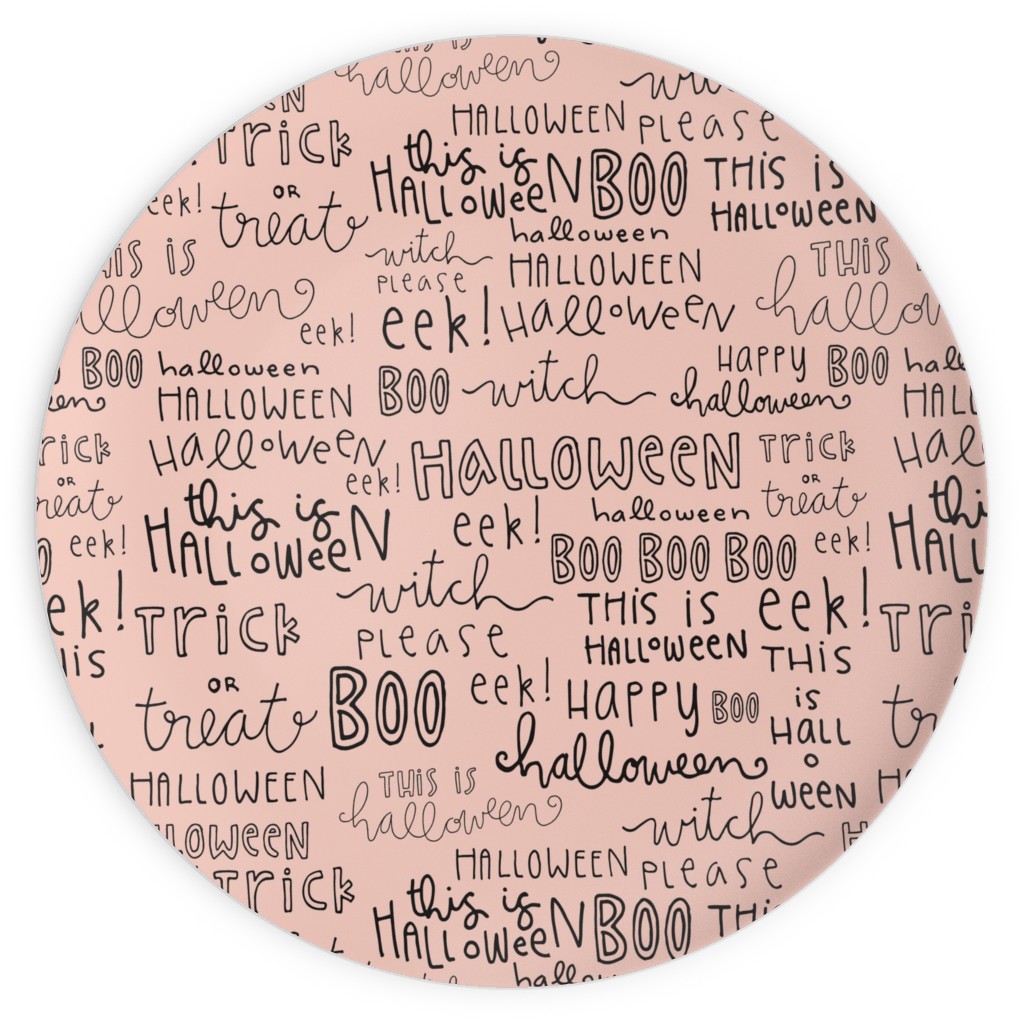 Halloween Words - Black Plates, 10x10, Pink