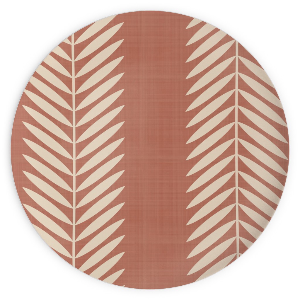 Laurel Leaf Stripe Plates, 10x10, Pink
