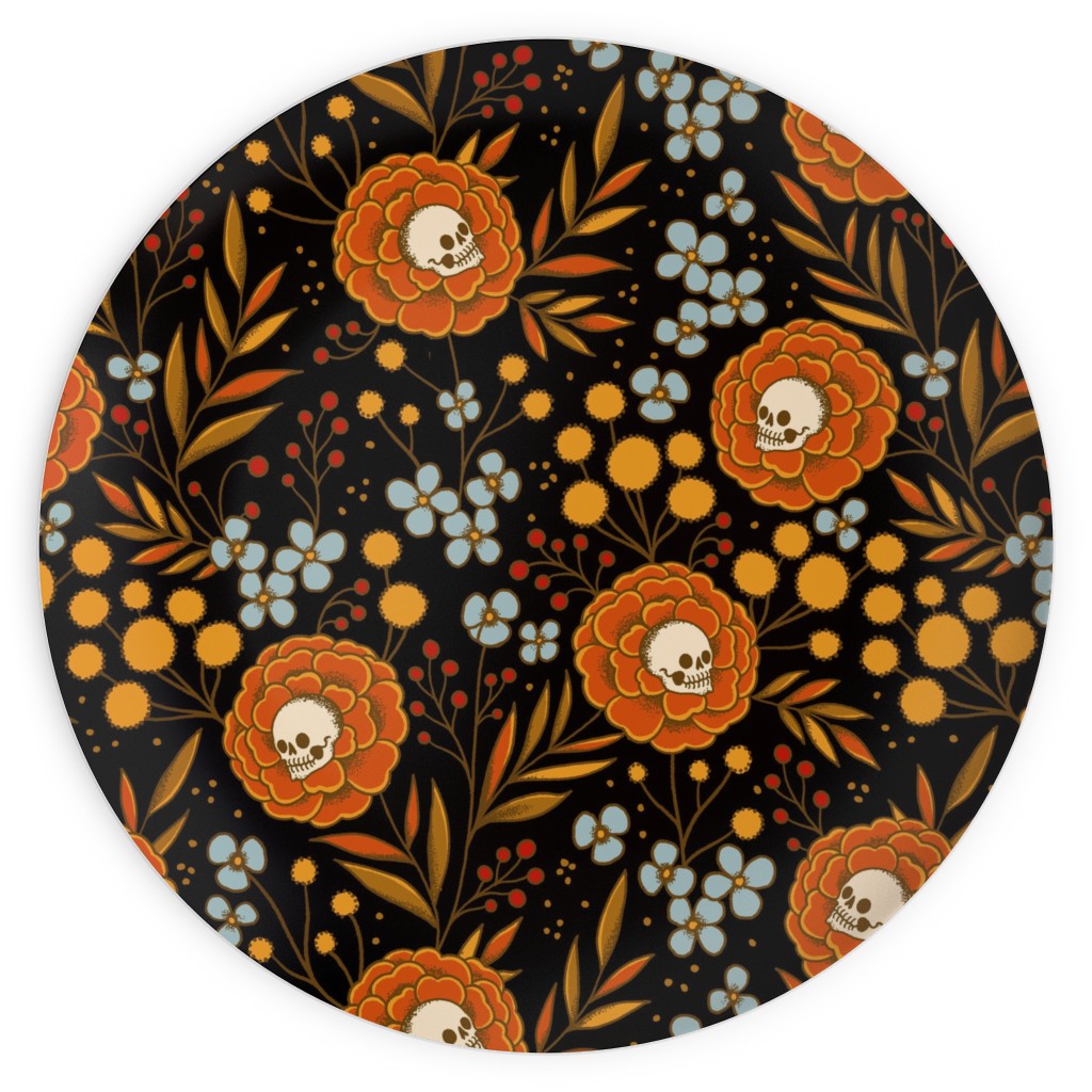 Halloween Floral - Multi Plates, 10x10, Multicolor